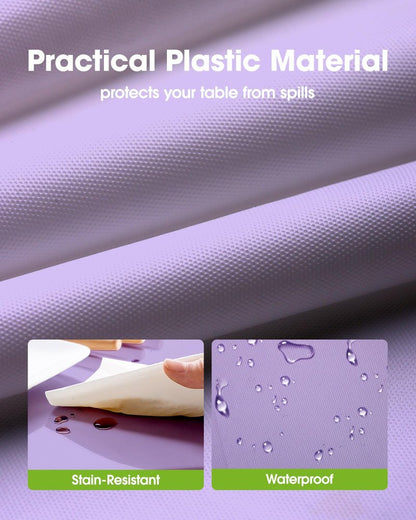 Pureegg Plastic Table Cloth Disposable 10 Pack, 84'' Round Table Cloths, Easter Party, Decorative Tablecloths, Round, Light Purple, Pastel, Plastic Cover, Leakproof & Sturdy, Lilac, Lavender