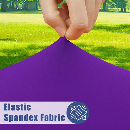 Moosfor Round Spandex Tablecloth, Elastic Fitted Waterproof Tablecloths for 42"-50" Tables, Stretch Washable Picnic Table Cover for Camping, Dining, Indoor and Outdoor, Purple