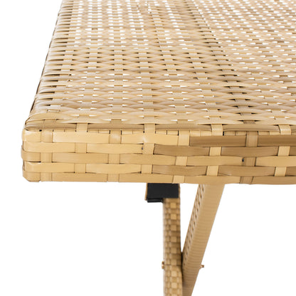 SAFAVIEH Outdoor Collection Akita Natural Folding Table with Umbrella Hole PAT7503D