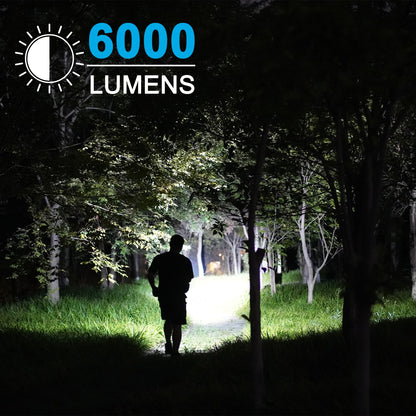 GOODSMANN 6000 Lumen Boat Spotlight - Waterproof Rechargeable LED Hunting Spotlight with Detachable Red Light Filter, EVA Carrying Case