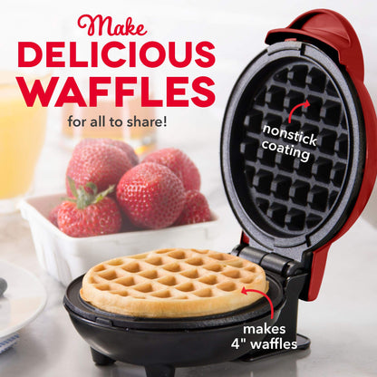 DASH Mini Waffle Maker Machine for Individuals, Paninis, Hash Browns, & Other On the Go Breakfast, Lunch, or Snacks, with Easy to Clean, Non-Stick Sides, Purple Galaxy 4 Inch