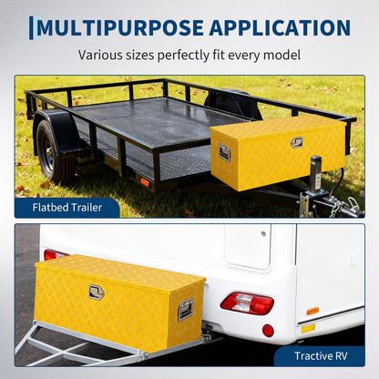Heavy Duty Aluminum Truck Bed Tool Box 36'', Professional-Grade Storage Chest with Secure Lock, Gas Strut Lid, and Small Parts Organizer, Durable Heavy Duty Alu Tool Box for Pickup, RV, Trailer
