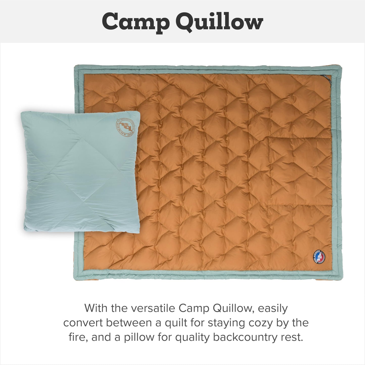 Big Agnes Camp Quillow - Ultralight Packable Backpacking Pillow And Quilt Combo, Versatile Puffy Downtek Blanket for Camping