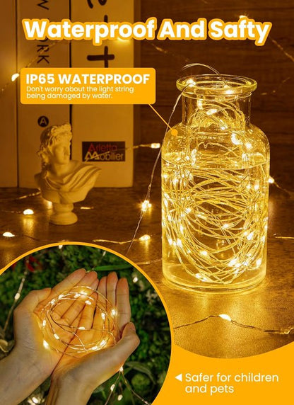 Fairy Lights - 200 LED Waterproof String Lights with Remote & Timer | 66 Feet for Bedroom & Party Decor