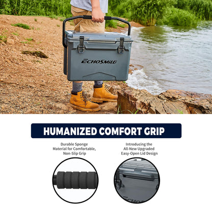 EchoSmile 25/30/35/40/60/75 Quart Rotomolded Cooler, Built to Stand up to The Rigors of The Journey