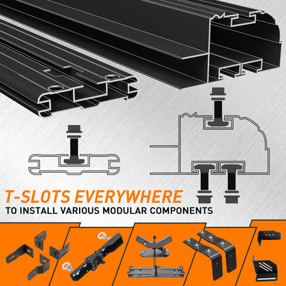WILDROAD Aluminum Roof Platform, 55" x 47" Universal Flat Roof Rack Heavy Duty Roof Rack Platform with 10 Sets Eye Bolt Nut and T-Screws Anchoring Kit Fits for SUV, Truck