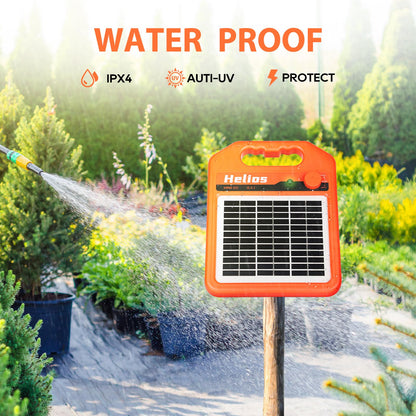 ANDMON MINI400 30 Miles Solar Electric Fence Charger, 0.4 Joule Solar Electric Fence for Livestock, Horses, Cattle Sheep, Solar Fence Charger with Day or Night Mode, Easy Installation