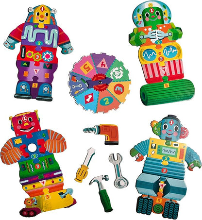 eeBoo Build a Robot Spinner Game Combines Simple Numbers with Fun 3 Years and Up.