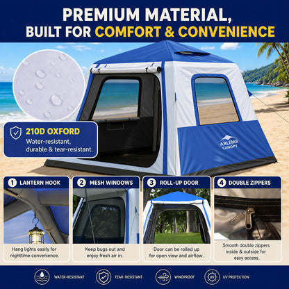 Inflatable Tents for Camping 2-4 Person, Air Tents Easy Set Up, Blow Up Tent House with Awning Pump Waterproof Portable for Adults Outdoor Camping