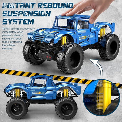 Mould King 18039 Monster Truck Building Sets Off-Road Climbing Car with Dual Control RC Buggy Bricks Toy for Teens &amp Adults Ages 14+ (1454+ Pieces)