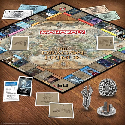 Monopoly: The Dragon Prince | Buy Sell Trade Characters Such as Ezran Rayla and Callum from The Netflix Series | Classic Monopoly Game | Officially-Licensed The Dragon Prince Merchandise