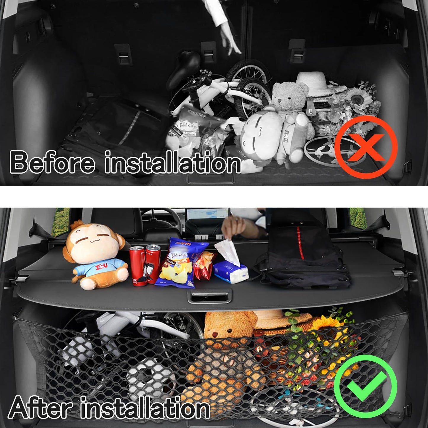 Sze Cargo Cover for Ford Bronco Sport 2021-2026 (Not for Bronco) Retractable Trunk Cover Black Rear Trunk Security Cover Shielding Shade Waterproof-New Upgrade