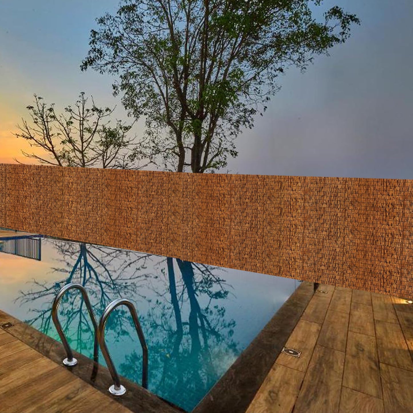 MOOKNAT Natural Reed Fence,6FT X 16.4FT Bamboo Fencing Privacy Reed Screening for Outdoor, Gallery, Restaurant, Hotel, Patio (Brown)