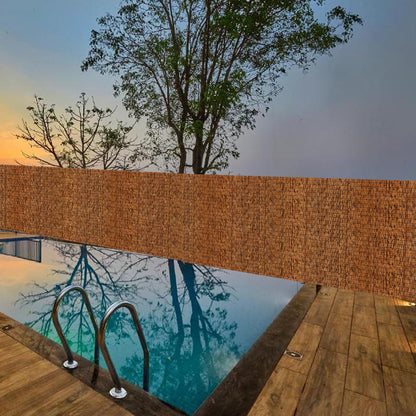 MOOKNAT Natural Reed Fence,6FT X 16.4FT Bamboo Fencing Privacy Reed Screening for Outdoor, Gallery, Restaurant, Hotel, Patio (Brown)