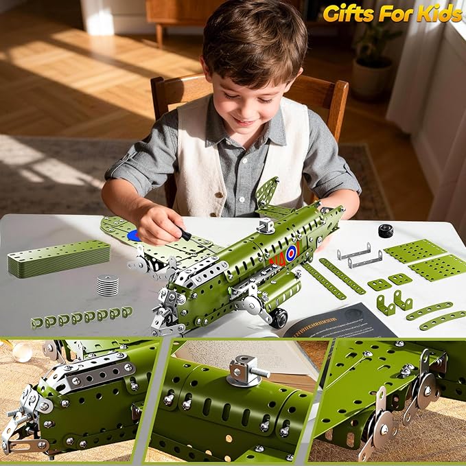 Building Toys Model Airplane Kits for Boys 8-12 Project Building Toys for Kids Educational Assemble Science Kit Airplane Toy Birthday Gifts for Teenagers Boys Ages 8 9 10 11 12