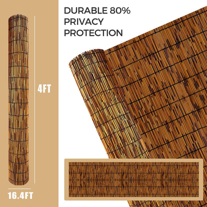 GALTEED 4FT X 16.4FT Natural Reed Fence, 2Pack Bamboo Privacy Fencing 4ft High Decorative Reed Screen for Outdoor Patio Balcony Garden Backyard 4FT (Height) X 16.4FT(Length
