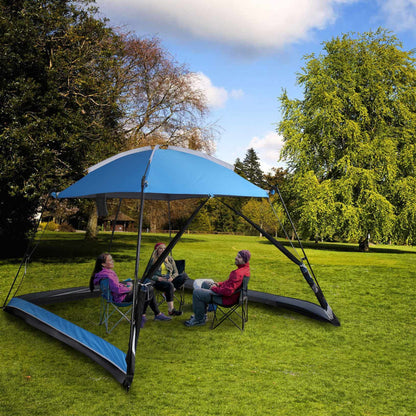Superrella Screen House 10x10 Ft Square Camping Canopy Tent Sun Shade Gazebo Shelter Perfect for Outdoor Activities, Blue