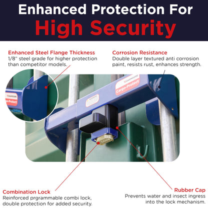 Shipping Container Lock with Combination | Cargo Van and Semi Trailer Door Lock Heavy Duty | Sea & Box Trailer Door Locks - Combi Shipping Container Locks Heavy Duty