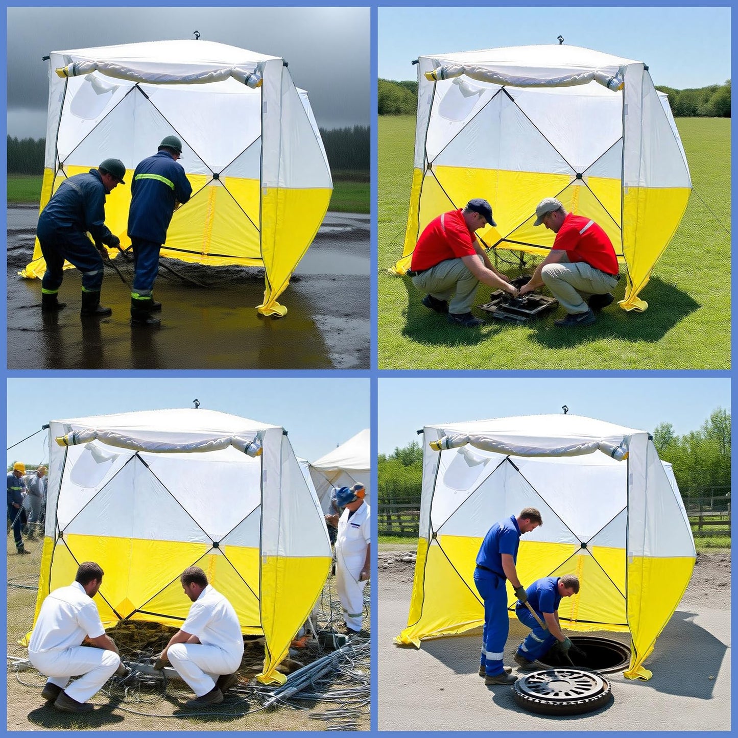 XIXIKANK Pop Up Work Tent Instant Tool-Free Setup Portable Shelter for Outdoor Worksite, Construction, Gardening,Roadside Repairs,Emergency Shelter- Waterproof & UV Resistant Canopy 6ft x 6ft x 6.6ft