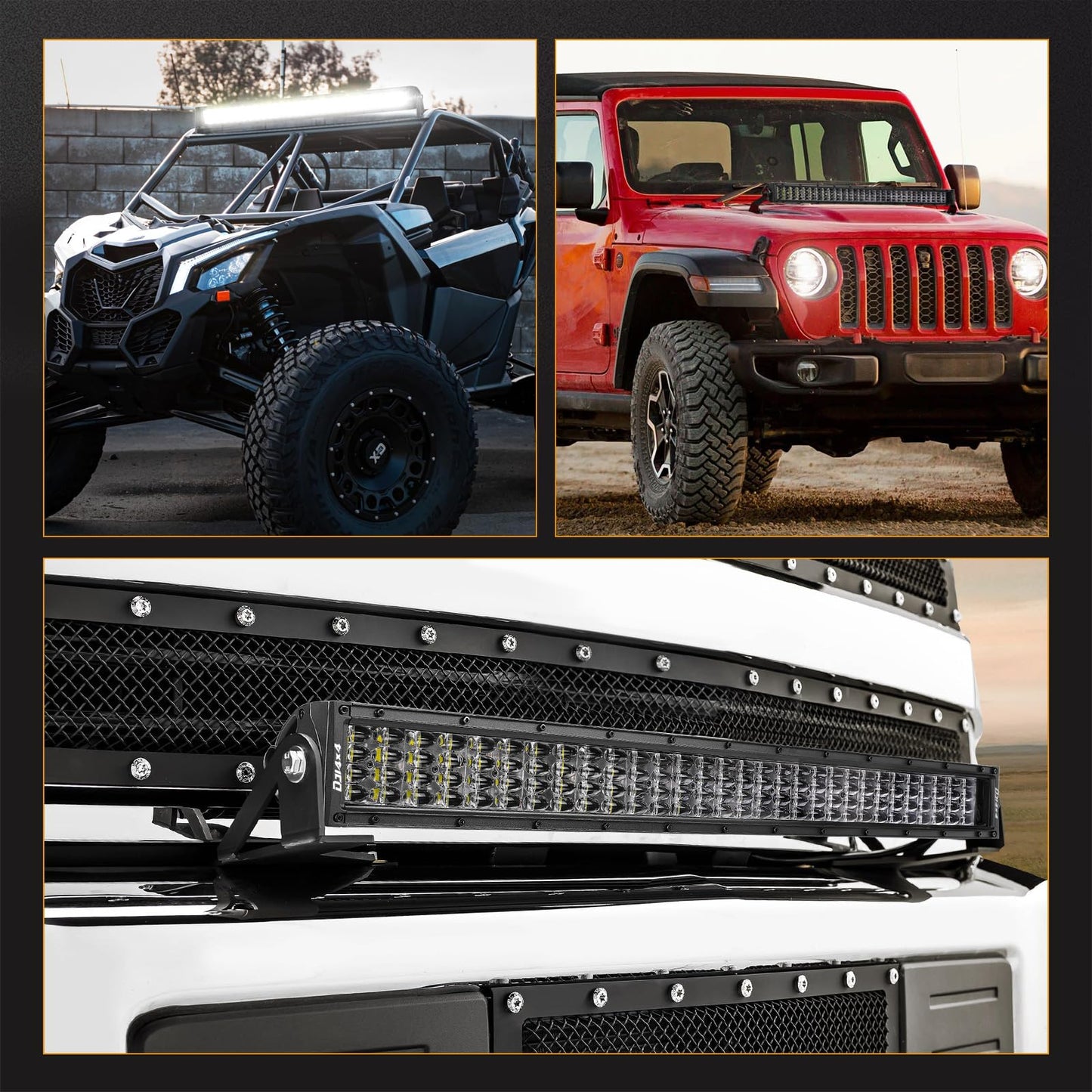 Niking Auto 30 Inch LED Light Bar 480W Quad Row LED Driving Fog Lights Off Road Work Light Spot Flood Combo Beam Bumper Light for Trucks SUV ATV UTV RZR Toyota Boat Tractor
