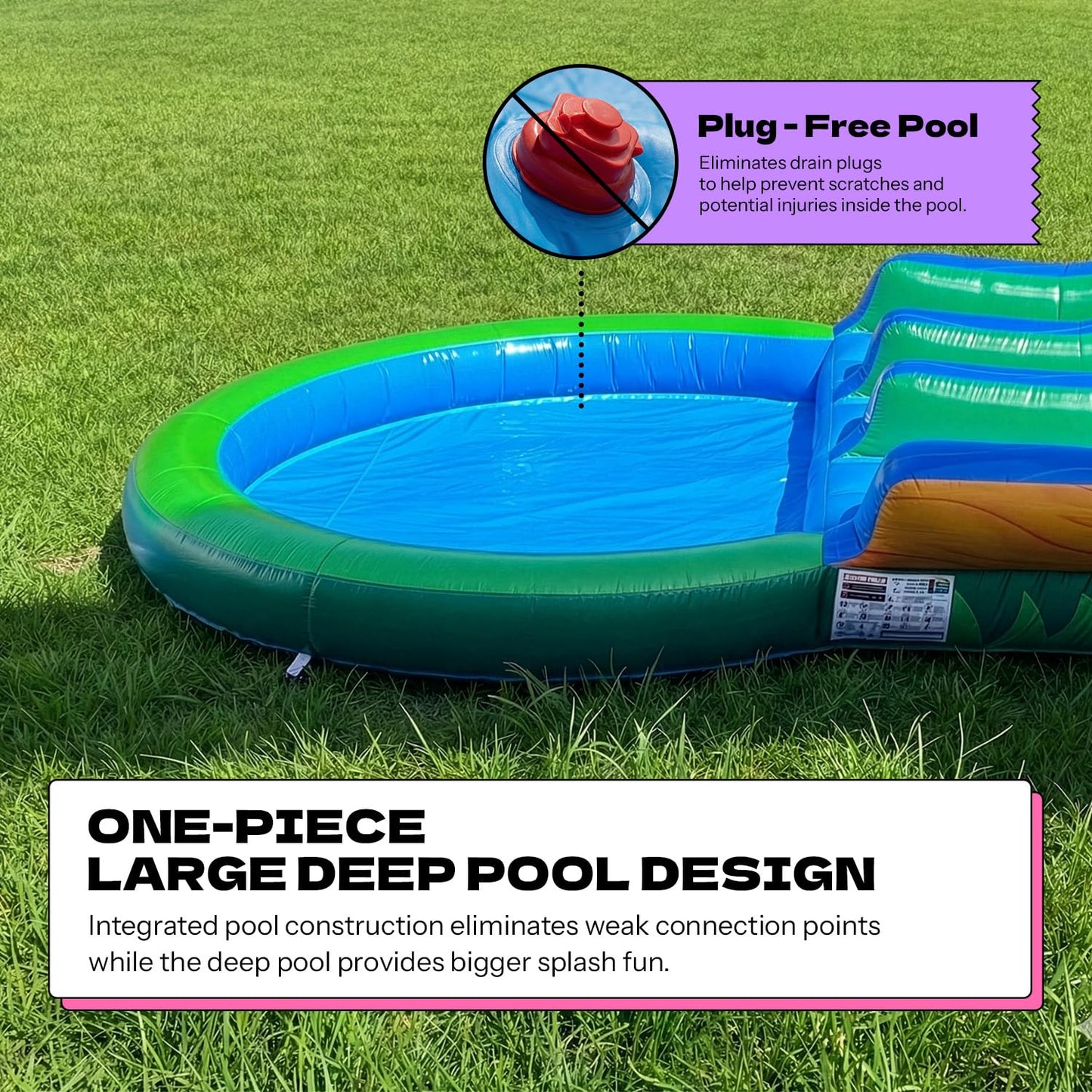 POP JUMP 13ft Tall Topical Inflatable Water Slide Dual Lane with Pool- 23ft Long, 100% PVC Vinyl, Commercial Reinforced, Backyard Summer Play, Wet/Dry Fun, Front Entry for Supervision, Includes Blower
