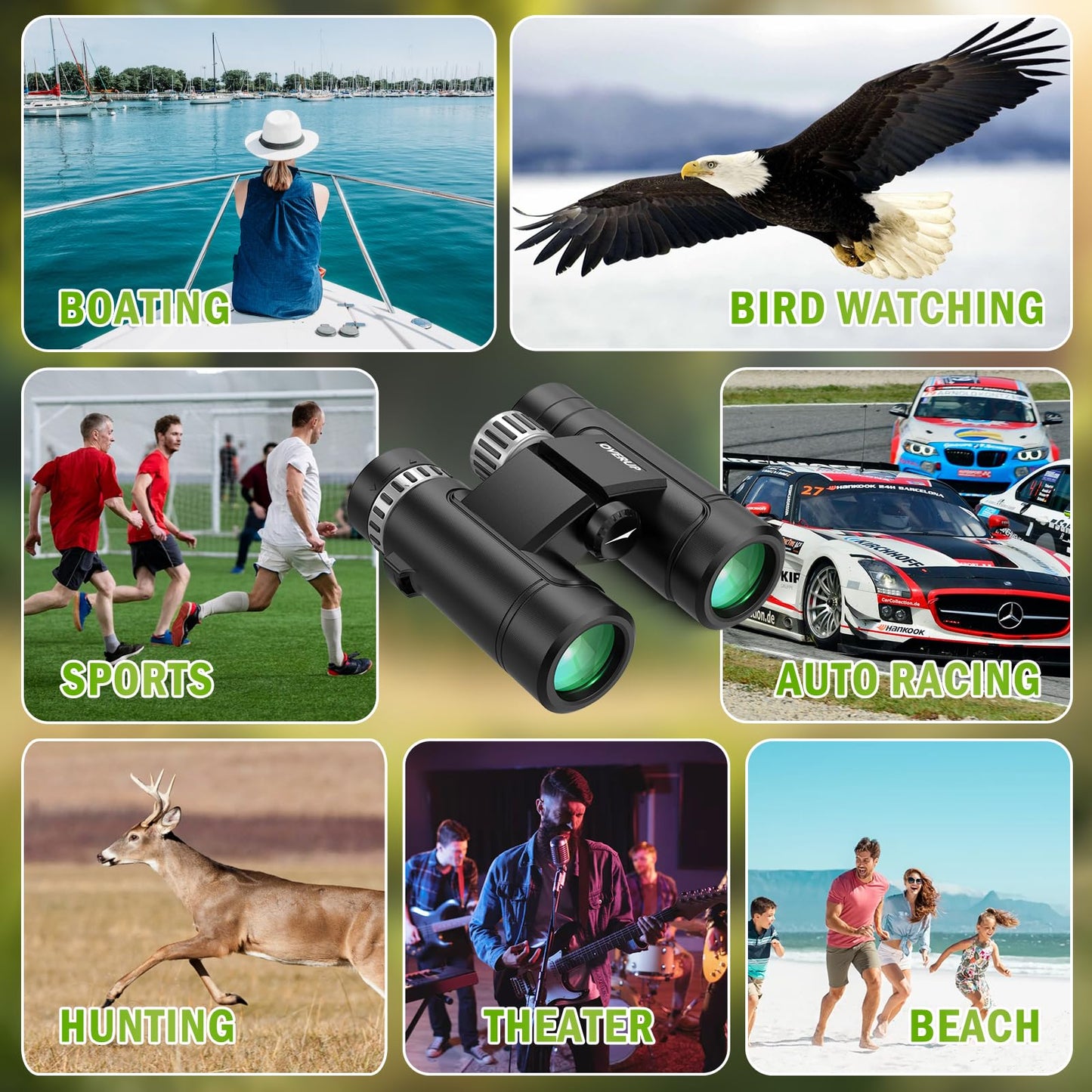 Compact Binoculars for Adults 10x26 High Powered, Pocket Binoculars for Bird Watching, Waterproof BAK4 FMC, Lightweight One-Handed Use