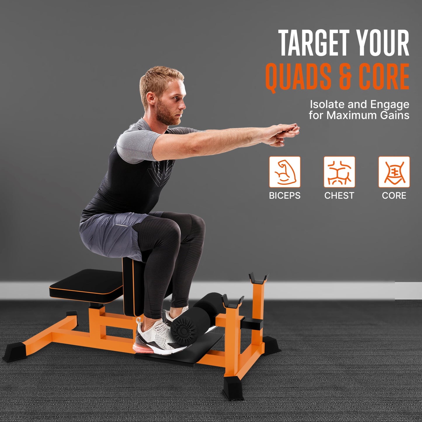 SQUATZ Squat Machine, Foldable Squatting Bench for Home Office Gym Workout Station and Leg Press Exercise, Designed to Train Abs, Thighs, and Glutes, Multifunctional Equipment for Fitness and Training