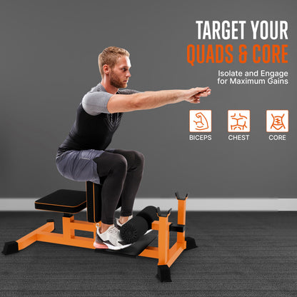 SQUATZ Squat Machine, Foldable Squatting Bench for Home Office Gym Workout Station and Leg Press Exercise, Designed to Train Abs, Thighs, and Glutes, Multifunctional Equipment for Fitness and Training