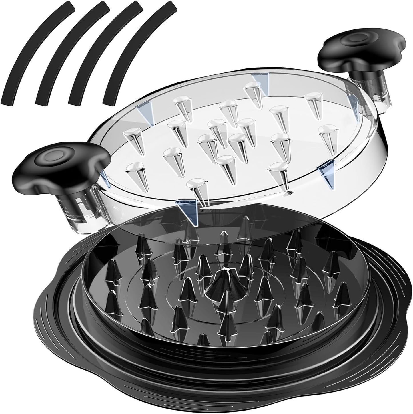 SURETIVIAN Chicken Shredder - 4-Piece Set with Anti-Slip Strips for Effortless Shredding