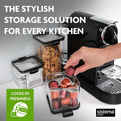 Sistema Tritan Ultra Airtight Storage Containers - 5-Pack Clear Stackable Food Storage, BPA-Free & Dishwasher Safe