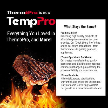 TempPro Digital Food Thermometer - Super Long Probe for Cooking, Baking & BBQ | 2 Pack