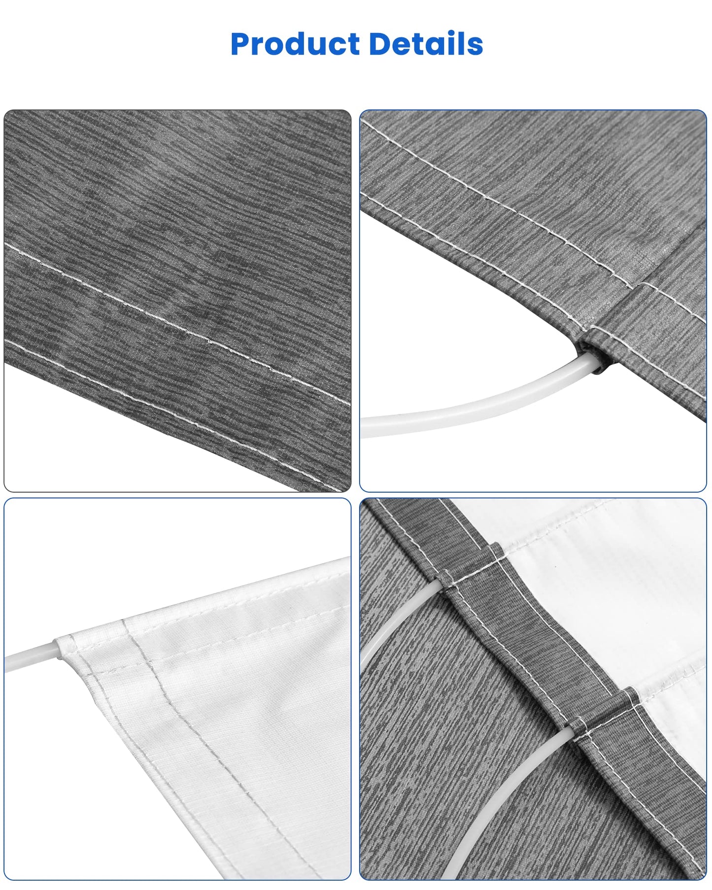 Xenjum RV Awning Fabric Replacement, 18.5oz Heavy-Duty Weatherproof Vinyl Camper Awning Replacement Universal Outdoor Canopy for RV, Motorhome, Trailer Awnings (Black Fade, 19'(Fabric 18'2"))