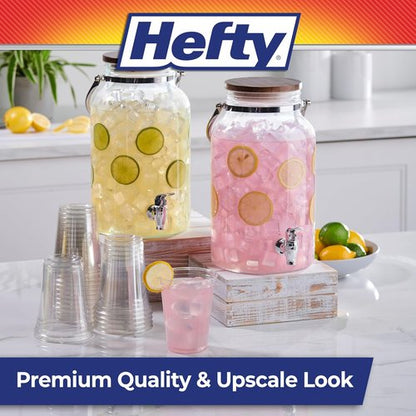 Hefty Clear Plastic Party Cups - 18 Ounce, 140 Count | Ideal for Events and Gatherings