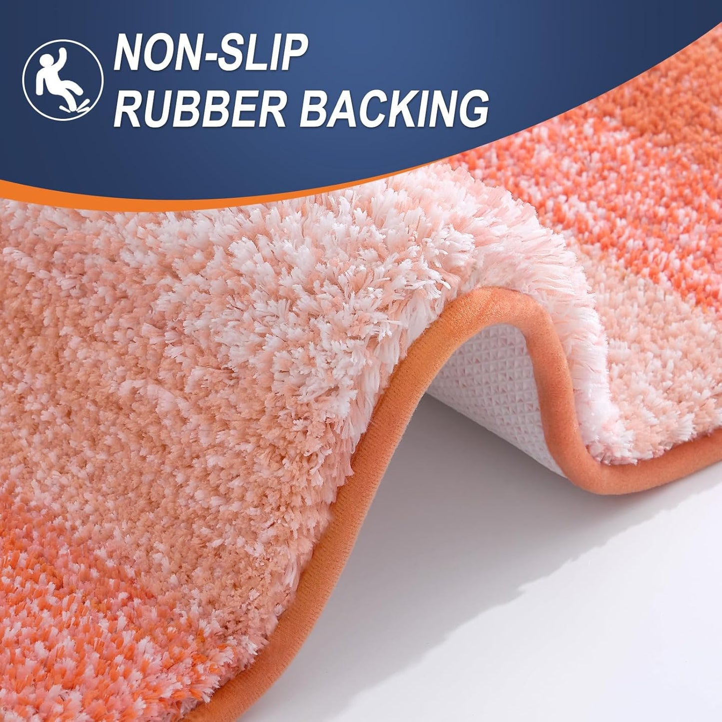 OLANLY Large Bathroom Rugs - Extra Soft Microfiber Mat 40x24 | Quick Dry, Machine Washable, Coral