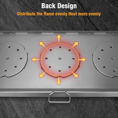 Hisencn Cast Iron Flat Top Fry Griddle for Camp Chef 3 Burner Stove, Griddle Top for Camp Chef Stove, GB90D, TB90LW, TB90, TB90LWG, TB90LWG15,SPG90B,CCH3,Portable Outdoor Stove Accessories,16 x 37 in