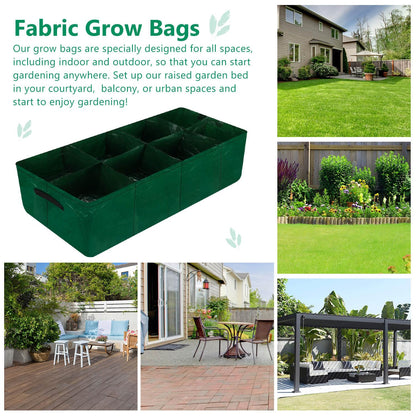Caffox 2 Pack Fabric Raised Garden Bed, 4x2x0.8ft Plant Grow Bags for Flowers and Vegetables, 94 Gallon