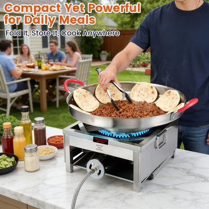 ARC Single Burner Propane Stove with Foldable Legs -Extra Large 17"Cubic,High-pressure 20PSI Stainless Steel Propane Burners for Outdoor Cooking Turkey Fry, Seafood Boil, BBQ, Homebrewing