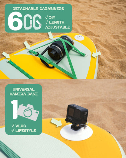 11’x35 Extra Wide Inflatable Paddle Board, 430lb Capacity Stable Paddleboard for Yoga, Stand up Paddle Board for Adults(x3), Full Coverage EVA Deck, 5 Handles, 100L Backpack, All-Round