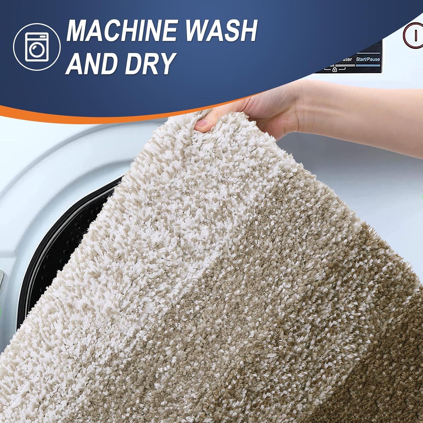 OLANLY Large Bath Rug Mat - Extra Soft Microfiber, Quick Dry, Machine Washable | 44x32 Coffee Color