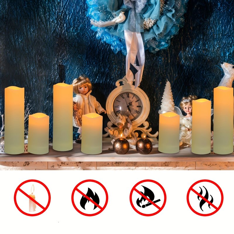 kneeife - 48 Pack Flameless Candles with Remote & 24H Timer - Waterproof Battery Operated Decorative Candles,3 Sizes(4" 5" 6" inch) for Home Decor, Wedding, Christmas, Party (Warm White)