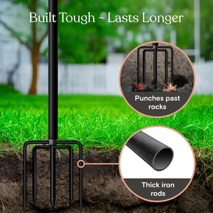 Brightech Bundle 104 (93+11) FT Ambience Pro Solar Powered Outdoor LED String Lights + String Light Poles - 2 Pack