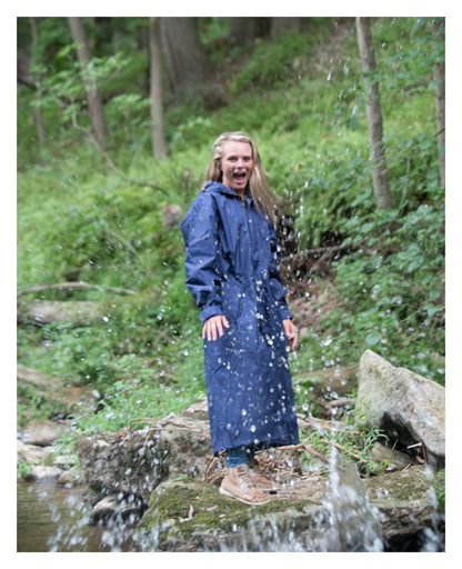 Outback Trading Company Unisex 2406 Pak-A-Roo Duster Waterproof Windproof Seam-Sealed Long Sleeve Rain Coat, Navy, X-Large