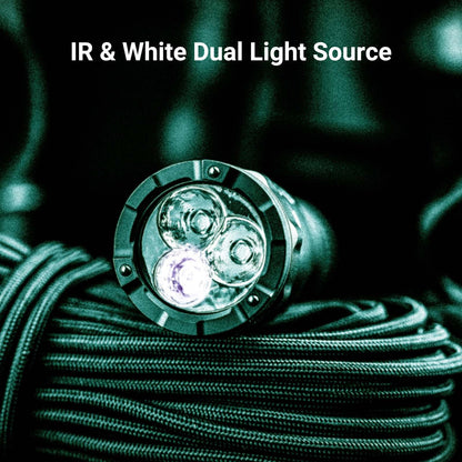 NEXTORCH TA21 IR Tactical Flashlight, 1300 Lumens White & IR Dual Light, One-Step-Strobe, 4 Modes, IPX8 Waterproof, USB-C Rechargeable EDC Portable Light for Outdoor Camping Hiking Emergency