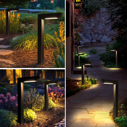 Energetic 5CCT Low Voltage Landscape Lights, 5W 200LM IP65 Waterproof LED Pathway Lights, 50000 Hrs, Outdoor Landscape Lighting, Square Modern Side Lit, Die-cast Aluminum Housing, ETL, Black, 6 Pack
