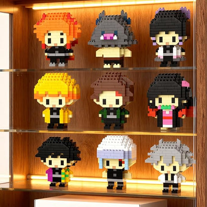 10 Kill Demon Anime Figures Building Block Kit Set Top Popular Monster Slayer Characters Micro Brick Models Head Japanese Manga Toy Merch Collectible Valentine's Day Gift for Fans Teen 14+(2000PCS)