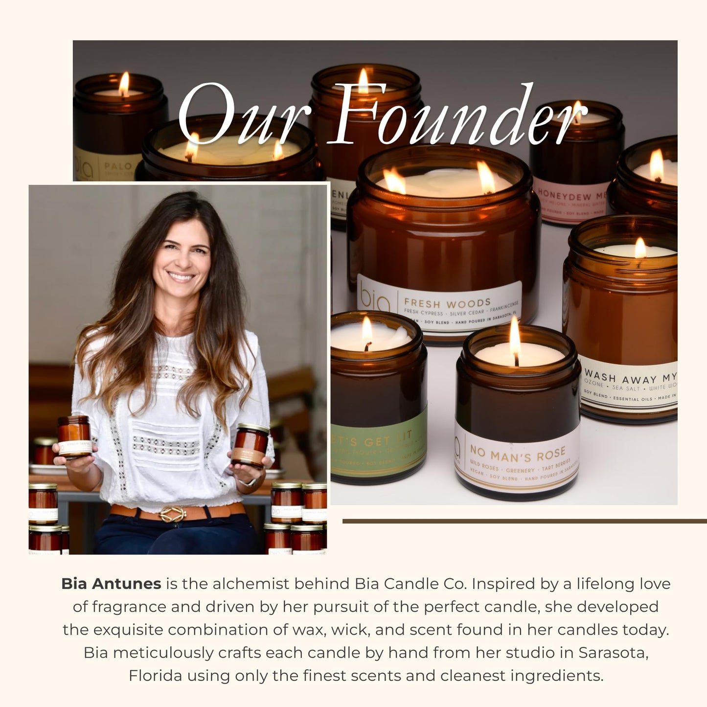 Bia Candle Co. Smokin' Cowboy Candle, Tuscan Leather Sandalwood Cedar Soy Candle, Blue Iris, Perfume-Inspired, Hand Poured USA, High Fragrance Load, Lead-Free Wick, Date Night, 7 oz