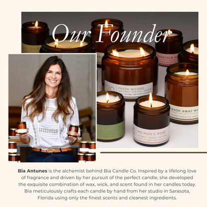 Bia Candle Co. Smokin' Cowboy Candle, Tuscan Leather Sandalwood Cedar Soy Candle, Blue Iris, Perfume-Inspired, Hand Poured USA, High Fragrance Load, Lead-Free Wick, Date Night, 7 oz