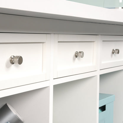 Sauder Craft Pro Series Craft Table/ Pantry cabinets, White finish