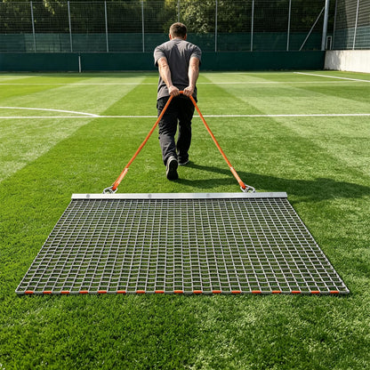 Umisu 3' x 3' Heavy Duty Drag Mat – Pre-Assembled Zinc & Steel Mesh Field Leveling Mat for ATV/UTV, Lawn, Gravel Driveway, Garden & Soil Aeration – Rust-Resistant Tow-Behind Ground Leveler