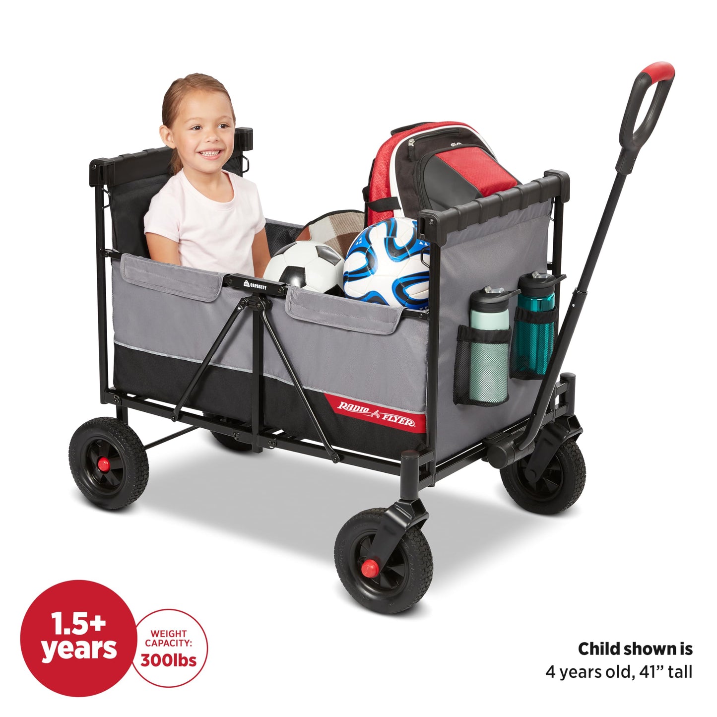 Radio Flyer The Beast MVP Wagon, Heavy Duty Kid & Cargo Folding Wagon, Collapsible Wagon Cart for Ages 1.5+